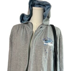 Disney Eeyore Oh Bother Heather Gray Full Zip Hoodie Sweatshirt Large